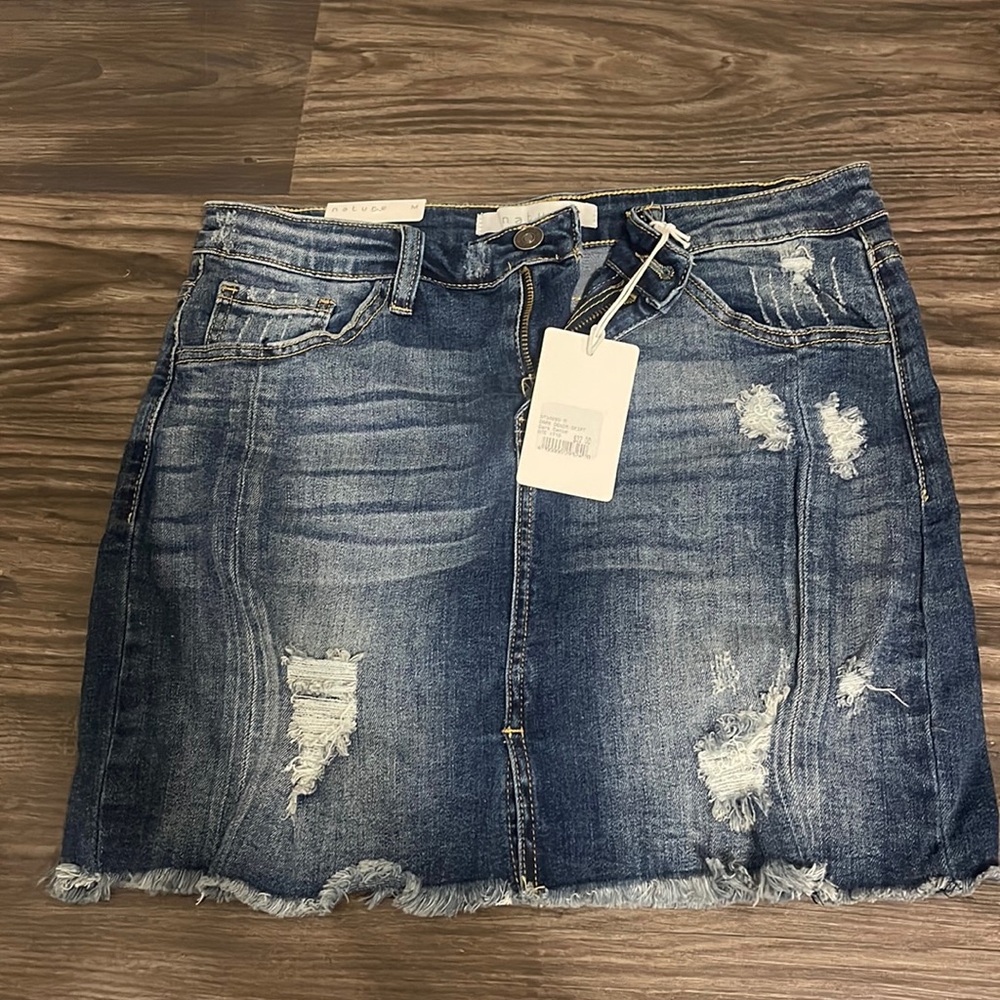 Nature Dark Denim Skirt Size M NWT